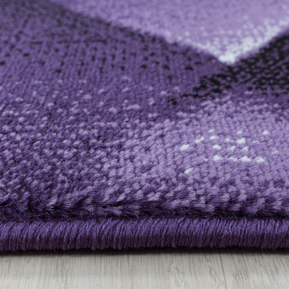Wohnzimmerteppich Kurzflor Teppich Abstraktes Design Soft Flor Lila