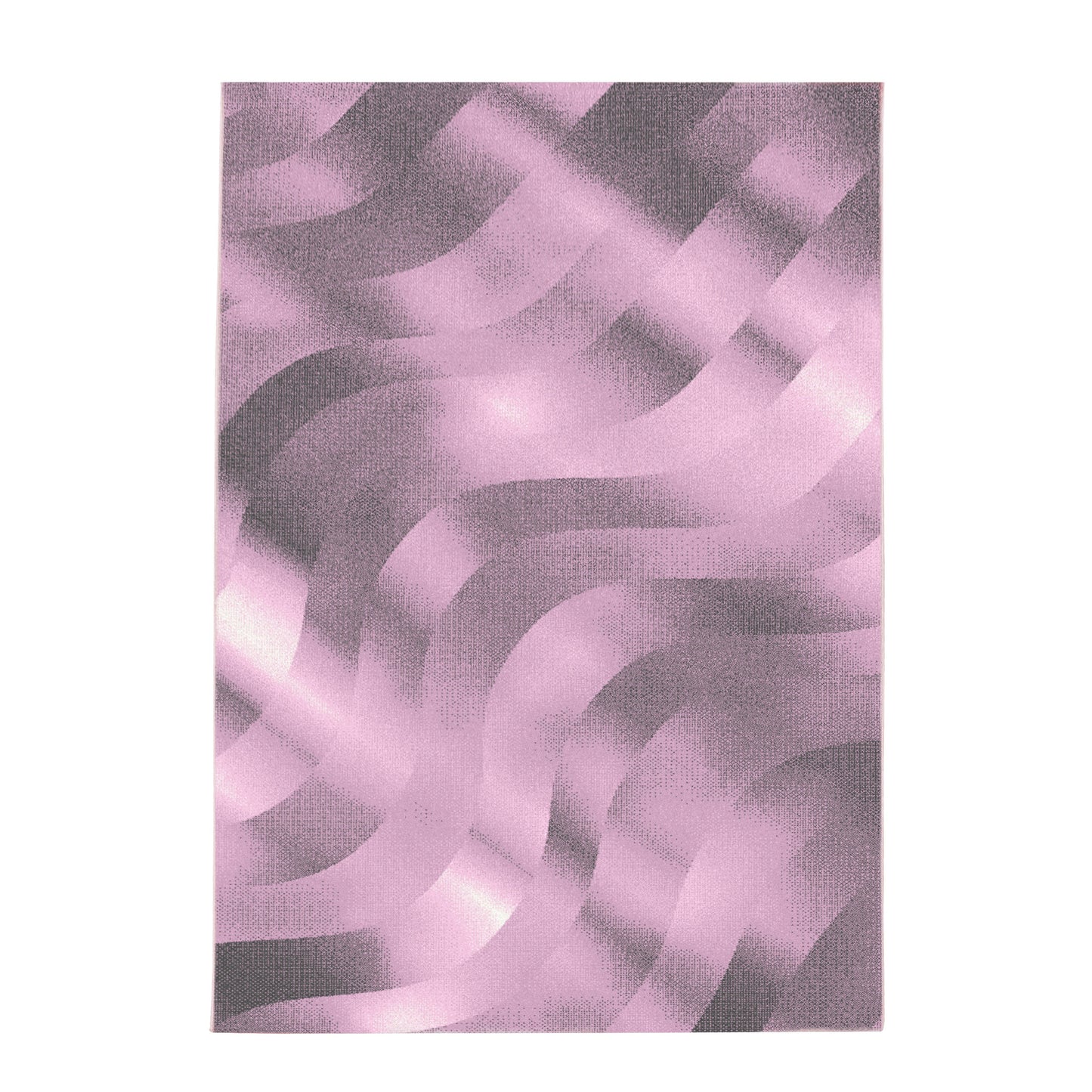 Kurzflor Teppich Wohnzimmerteppich Soft Flor Wellen Design Pink