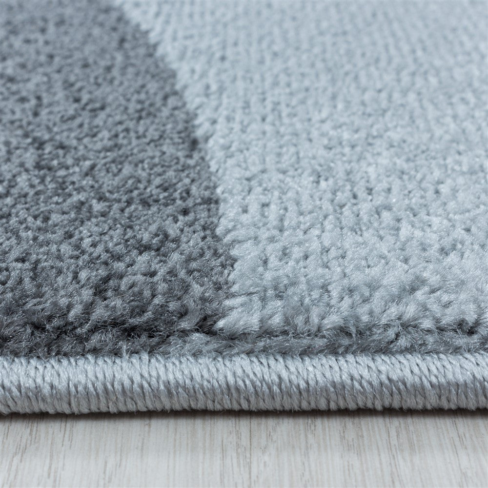 Wohnzimmerteppich Kurzflor Teppich Design Zipcode Muster Abstrakt Blau