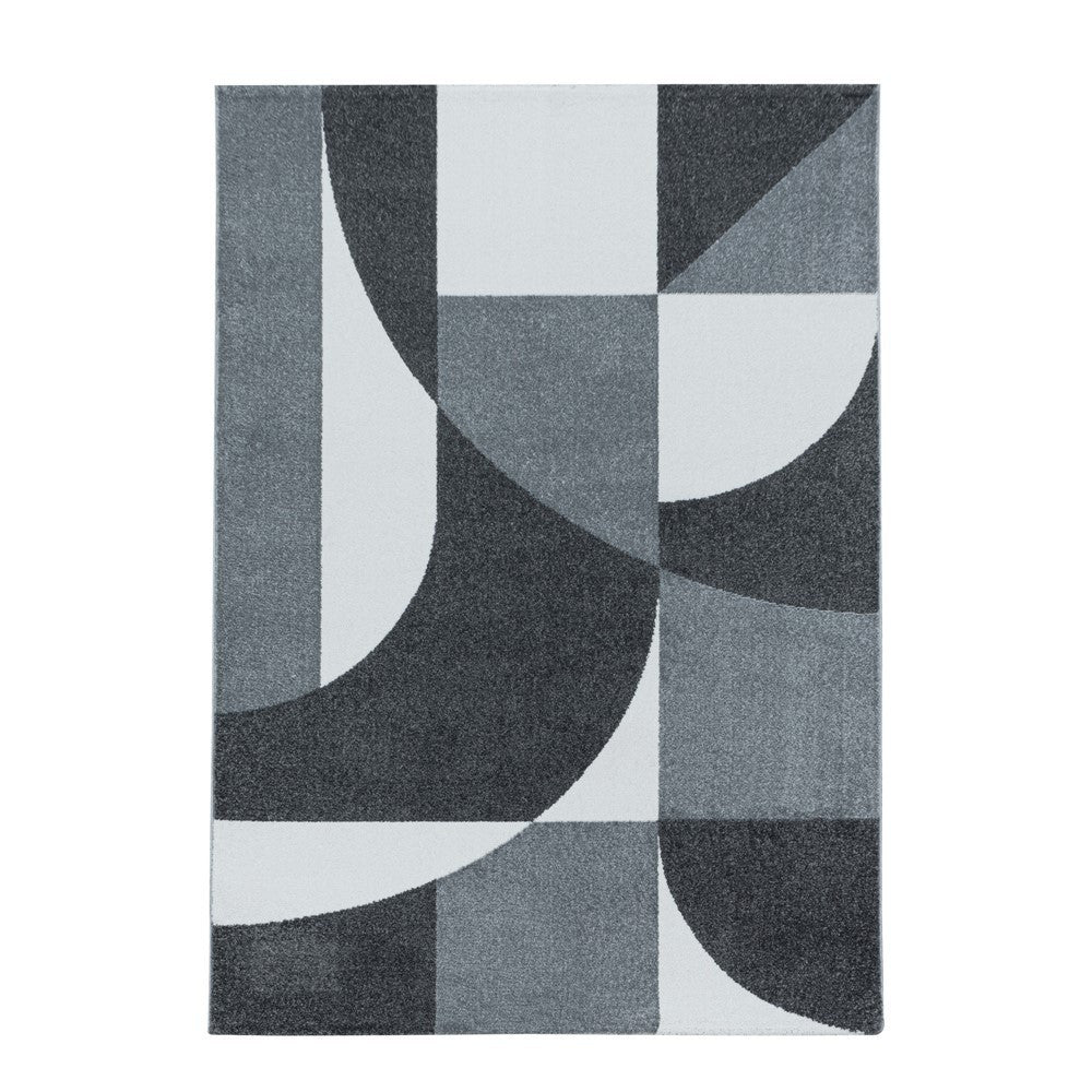 Wohnzimmerteppich Kurzflor Teppich Design Zipcode Muster Abstrakt Grau