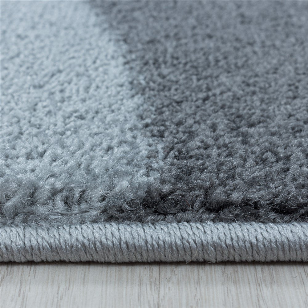 Wohnzimmerteppich Kurzflor Teppich Design Zipcode Muster Abstrakt Grau