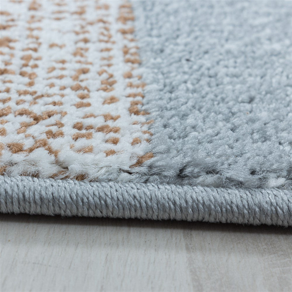 Wohnzimmerteppich Kurzflor Teppich Design Zipcode Muster Rechteck Kupfer