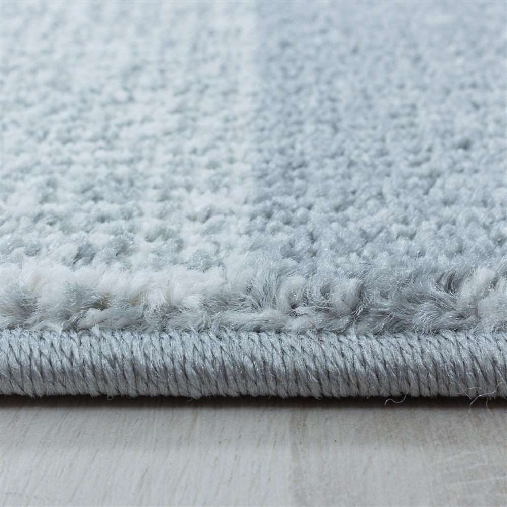 Wohnzimmerteppich Kurzflor Teppich Design Zipcode Muster Rechteck Grau
