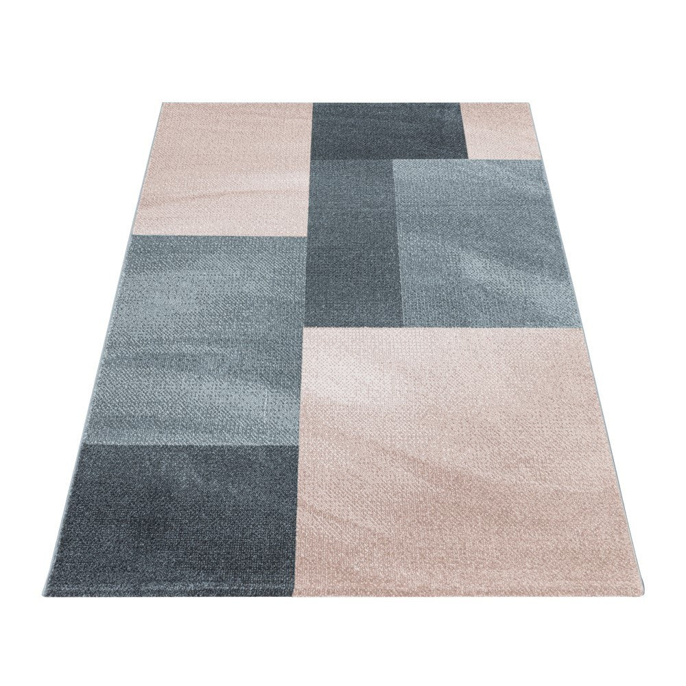 Wohnzimmerteppich Kurzflor Teppich Design Zipcode Muster Rechteck Rose