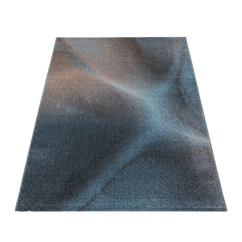 Wohnzimmerteppich Kurzflor Teppich Design Plastische Schatten Blau