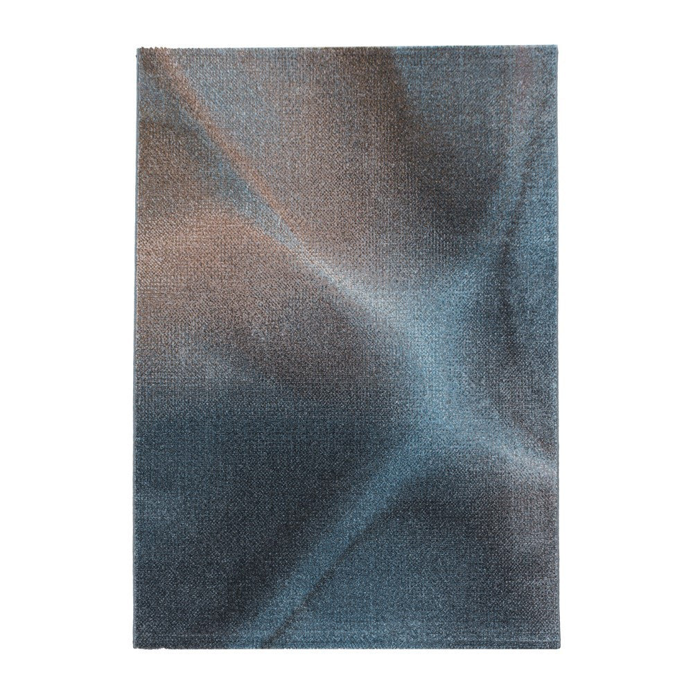 Wohnzimmerteppich Kurzflor Teppich Design Plastische Schatten Blau