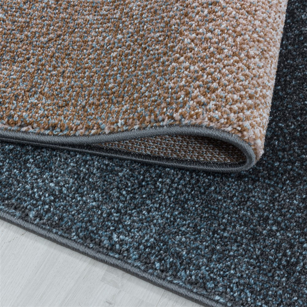 Wohnzimmerteppich Kurzflor Teppich Design Plastische Schatten Blau
