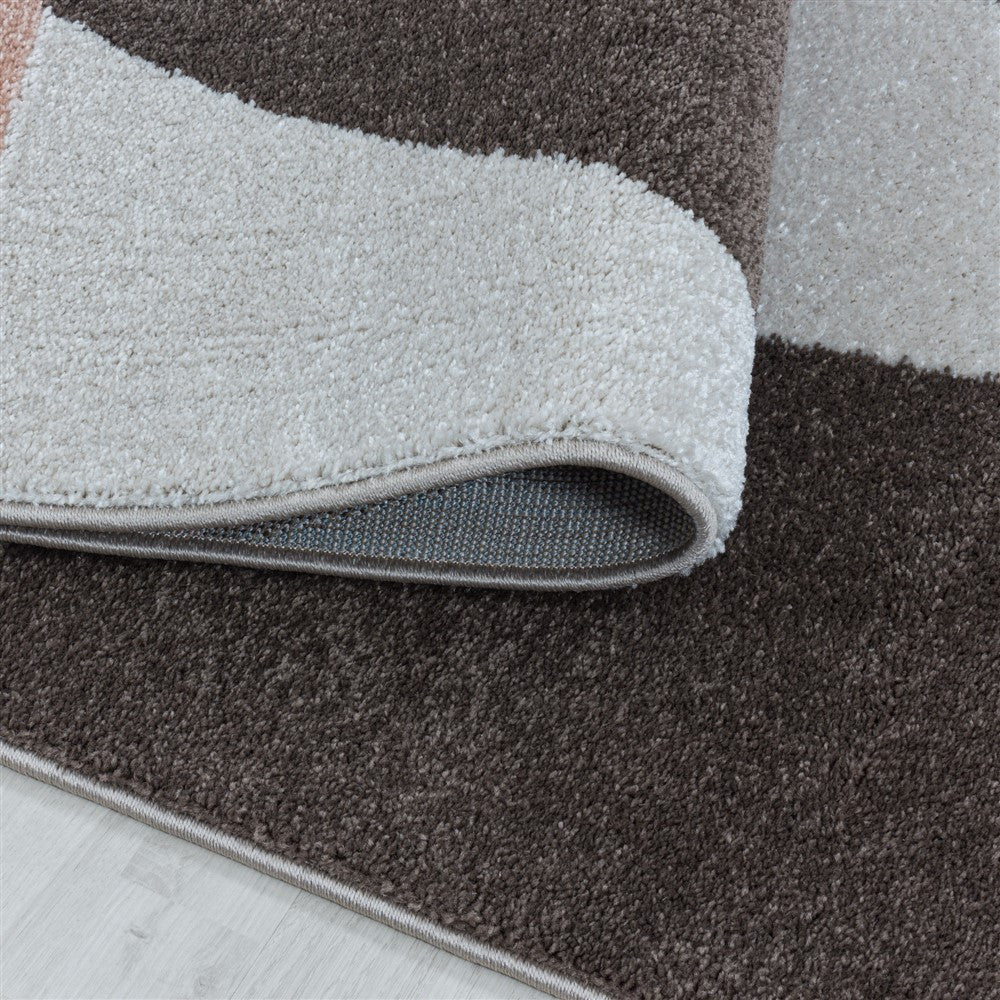 Wohnzimmerteppich Kurzflor Teppich Design Zipcode Dreieck Trapez Rose