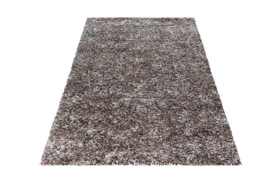 Shaggy Teppich Hochwertig Hochflor Wohnzimmer Beige Taupe Creme Meliert
