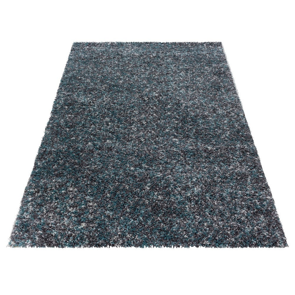 Shaggy Teppich Hochwertig Hochflor Wohnzimmer Mint Grau Creme Meliert