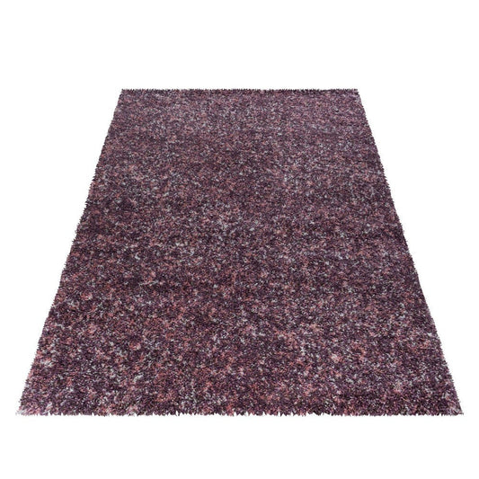 Shaggy Teppich Hochwertig Hochflor Wohnzimmer Pink Lila Taupe Creme Meliert