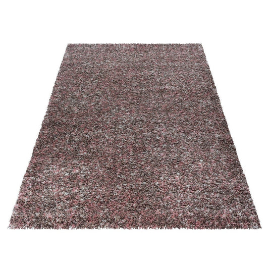 Shaggy Teppich Hochwertig Hochflor Wohnzimmer Rose Taupe Beige Creme Meliert