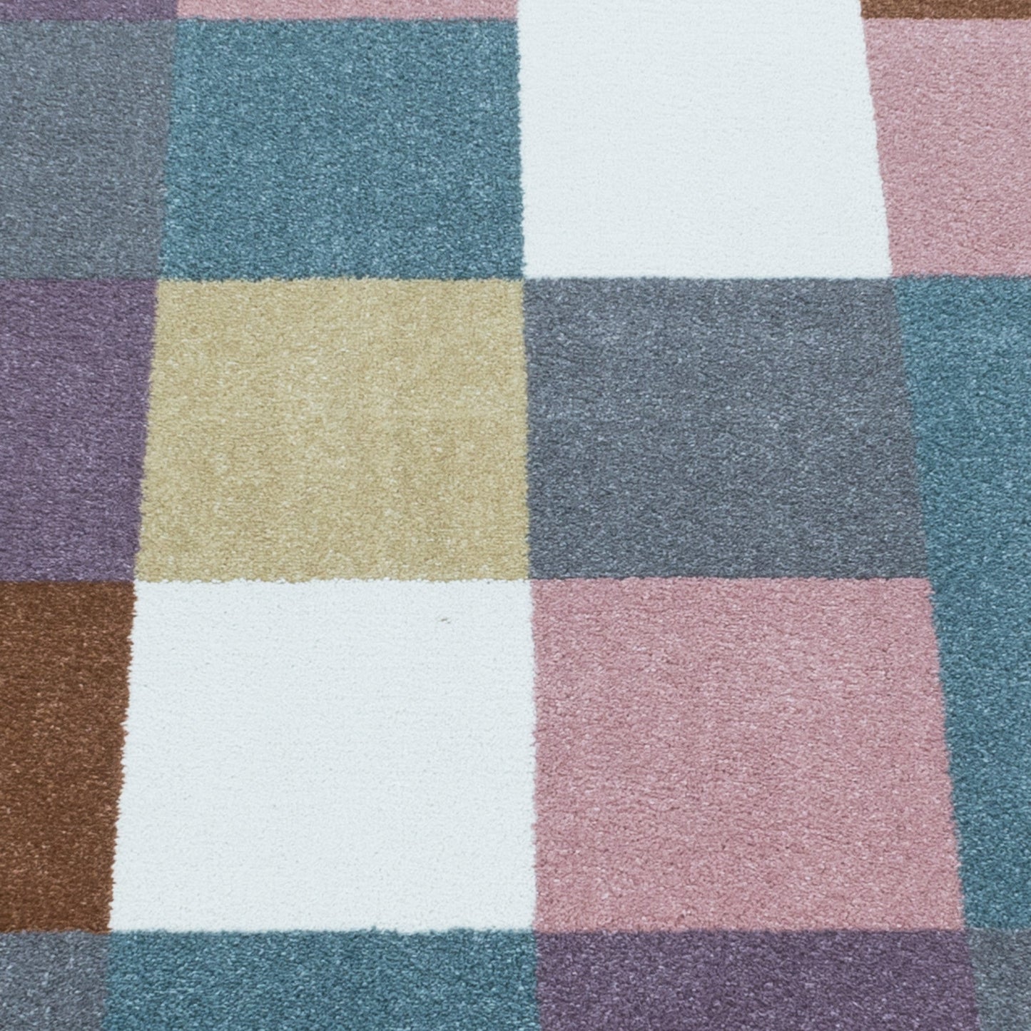 Kurzflor Kinderteppich Design Bunte Kacheln Kinderzimmerteppich Weich Mehrfarbig