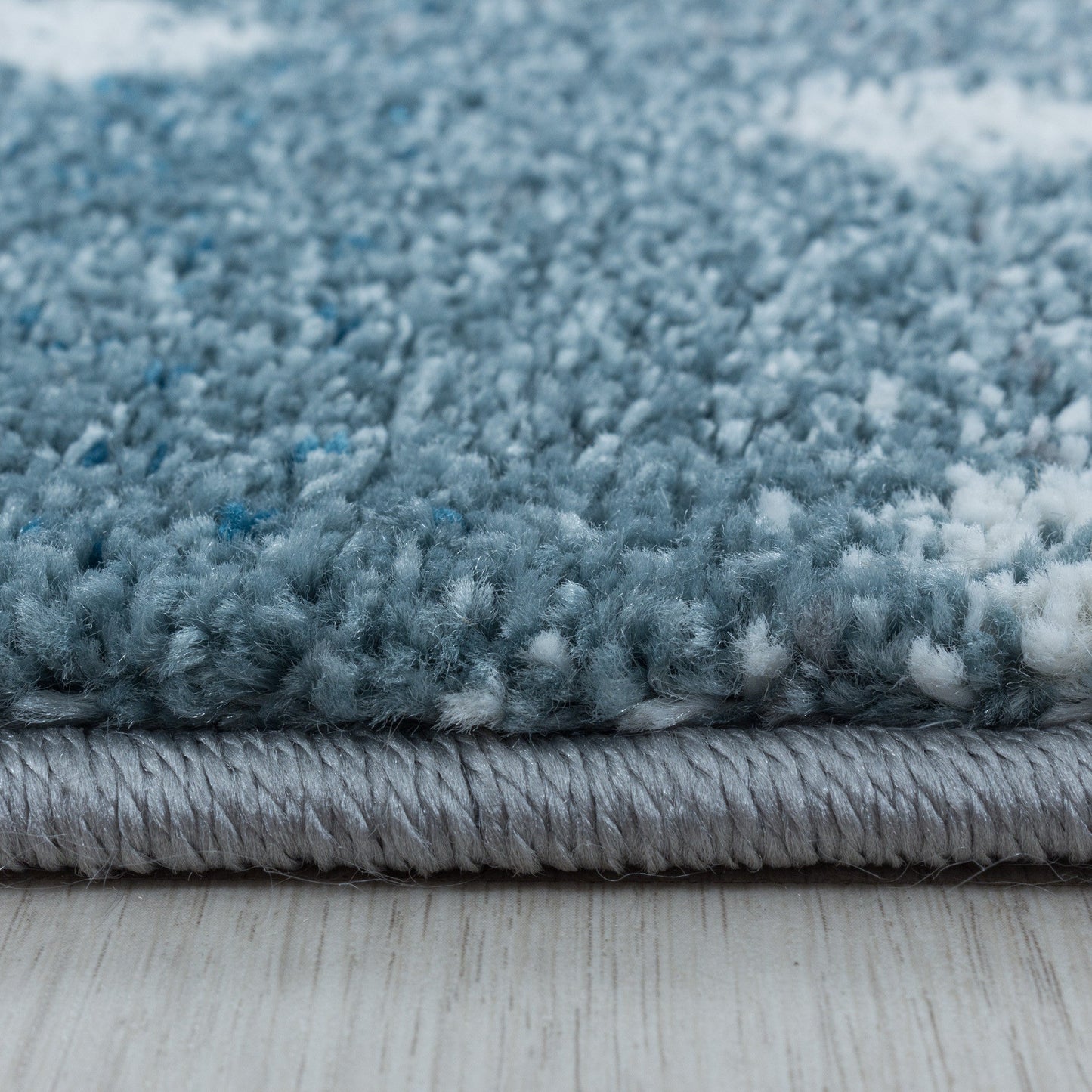 Kurzflor Kinderteppich Design Blau Pinguin Iglu Kinderzimmerteppich Weich