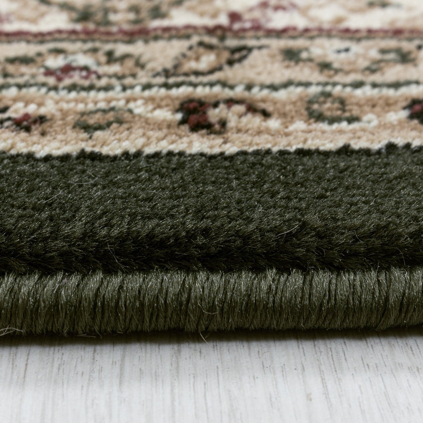 Wohnzimmer Teppich Kurzflor Design Orient Teppich Klassik Ornamente Bordüre Grün