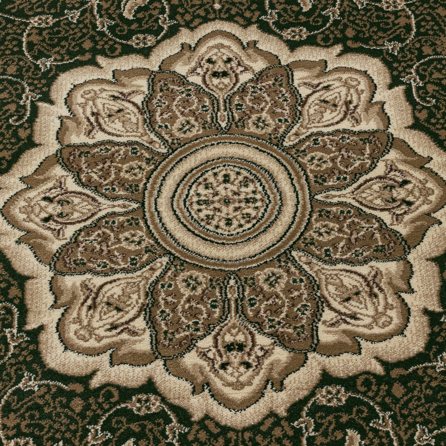 Wohnzimmer Teppich Kurzflor Design Orient Teppich Klassik Ornamente Bordüre Grün