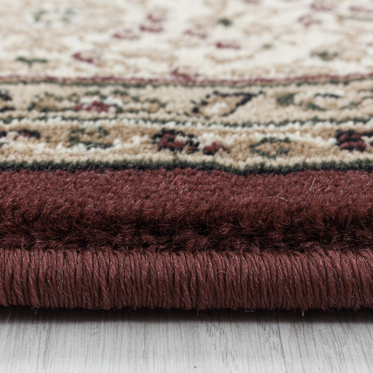 Wohnzimmer Kurzflor Teppich Design Orient Teppich Klassik Ornamente Bordüre Rot
