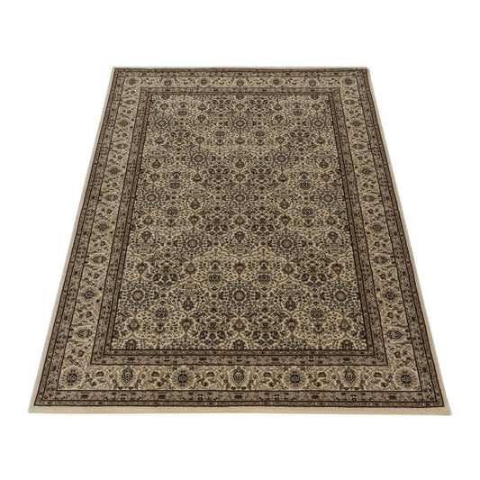 Wohnzimmer Kurzflor Teppich Design Orient Teppich Klassik Antike Ornamente Beige