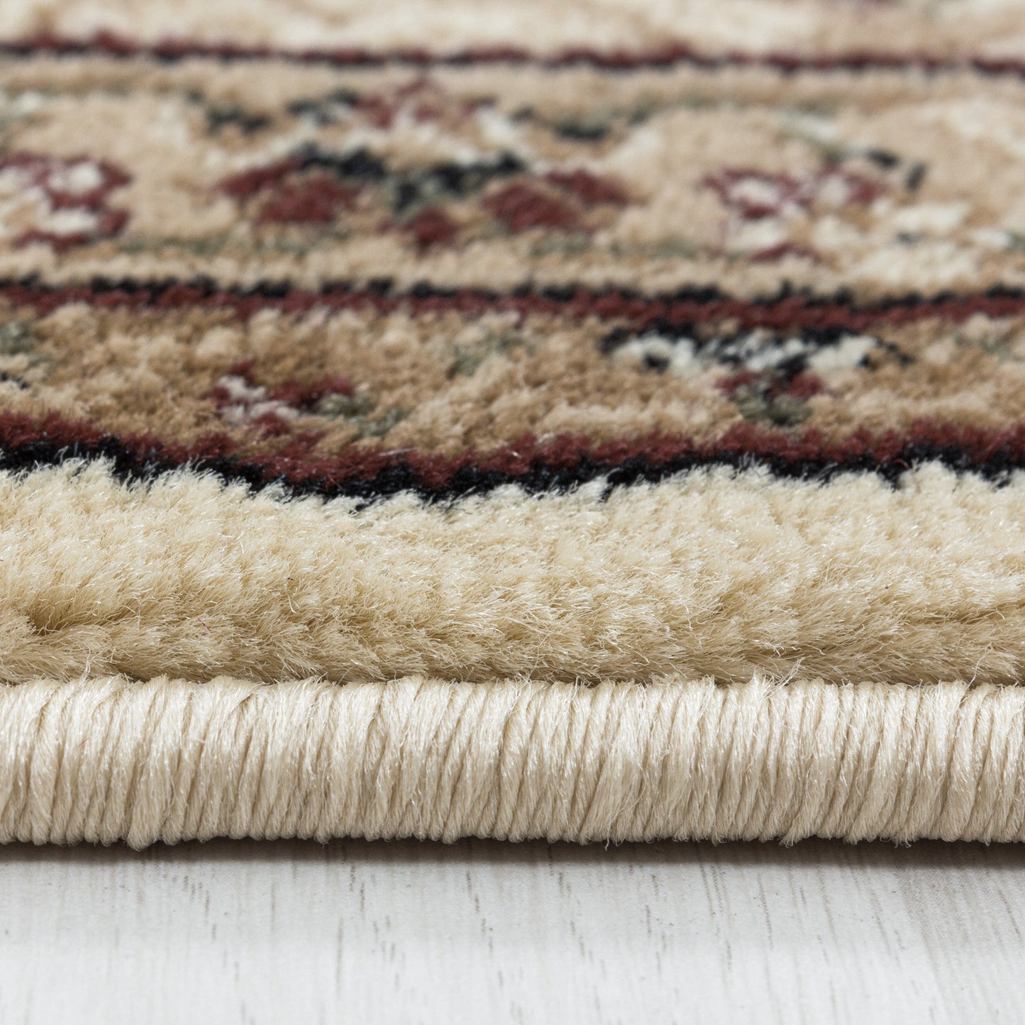 Wohnzimmer Kurzflor Teppich Design Orient Teppich Klassik Antike Ornamente Beige