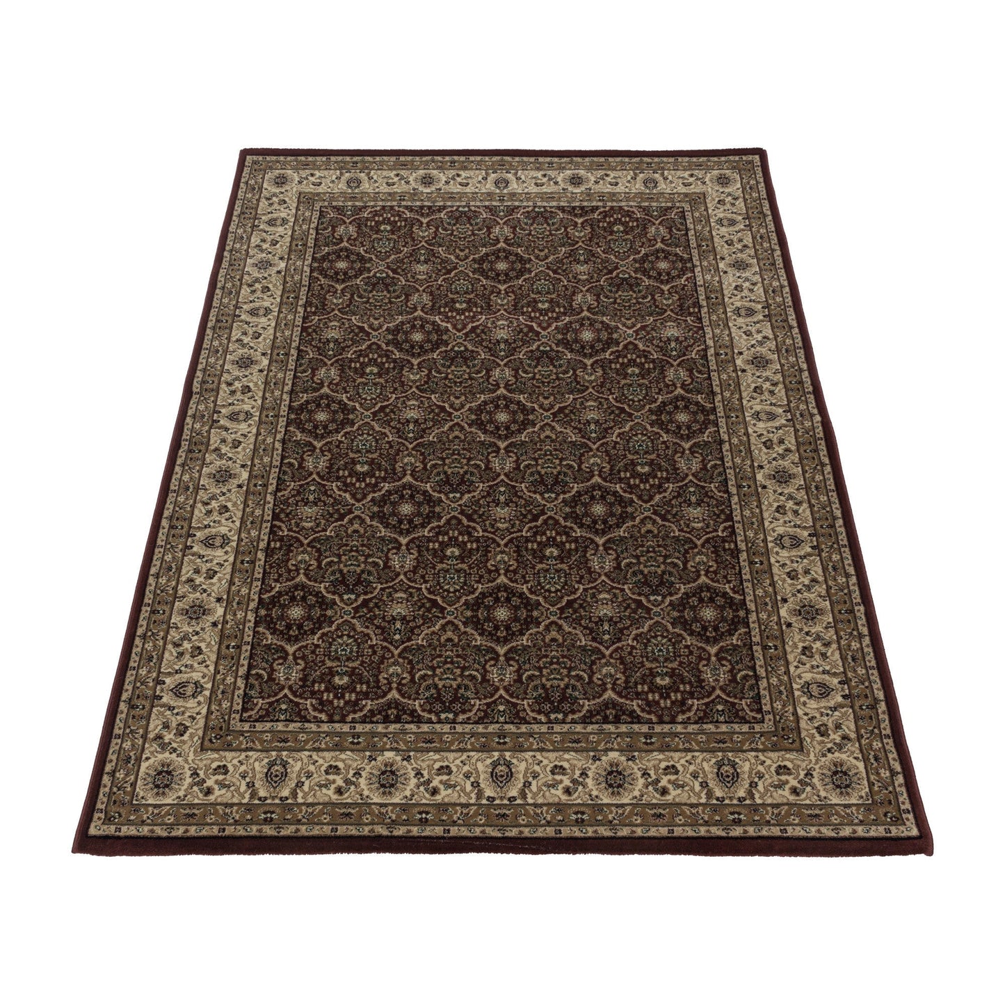 Wohnzimmer Kurzflor Teppich Design Orient Teppich Klassik Antike Ornamente Rot