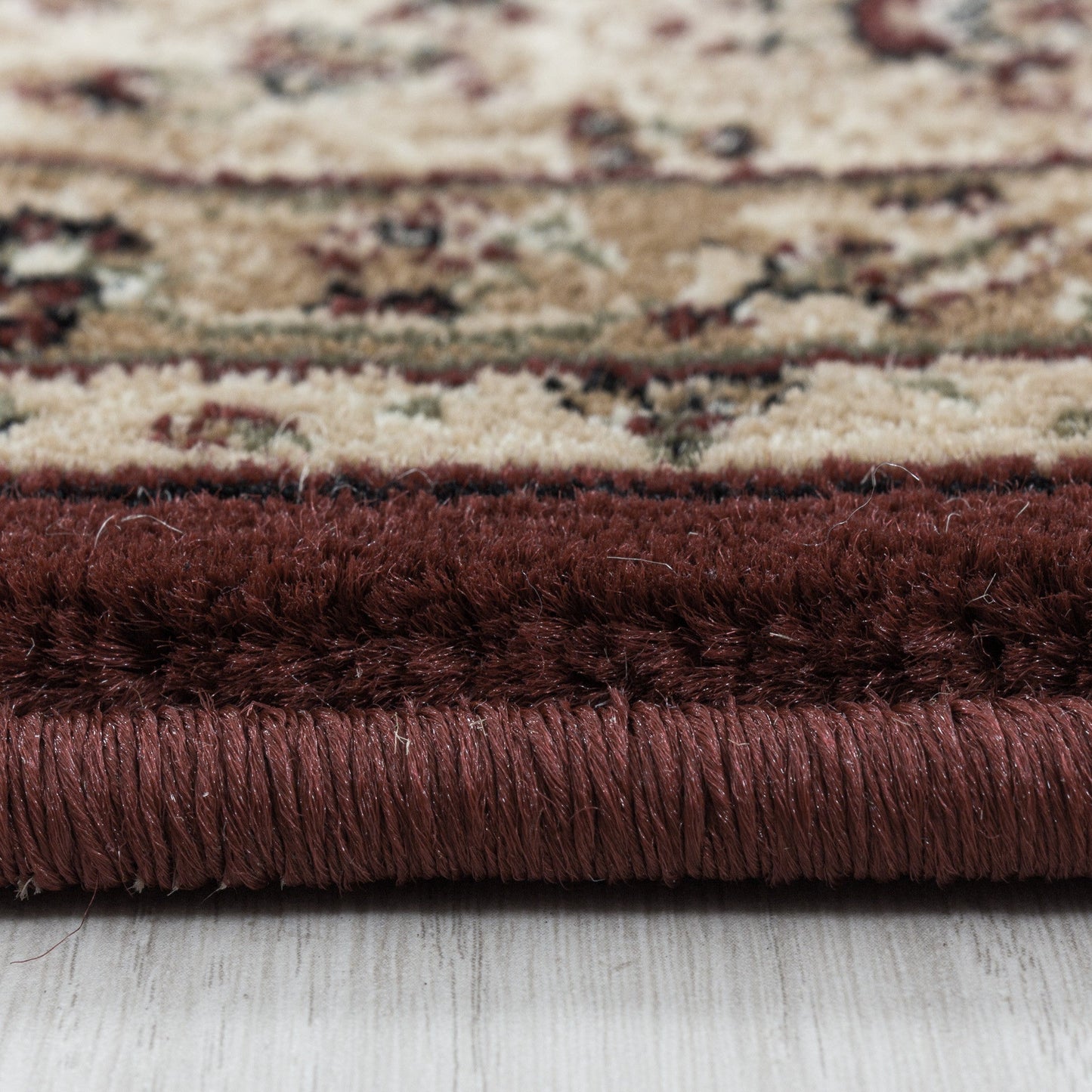 Wohnzimmer Kurzflor Teppich Design Orient Teppich Klassik Antike Ornamente Rot