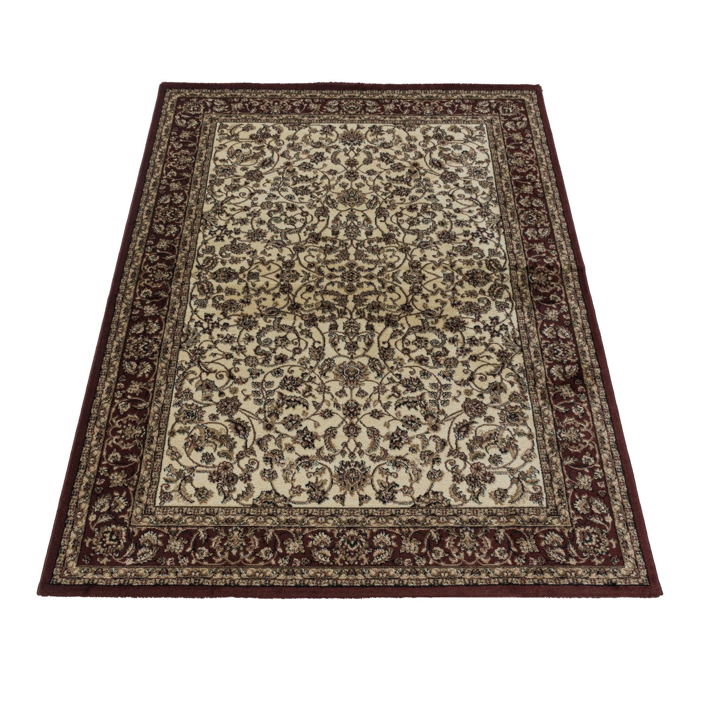 Wohnzimmer Kurzflor Teppich Design Orient Teppich Klassik Antike Ornamente Creme