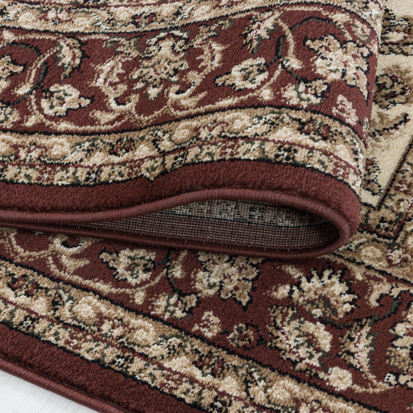 Wohnzimmer Kurzflor Teppich Design Orient Teppich Klassik Antike Ornamente Creme
