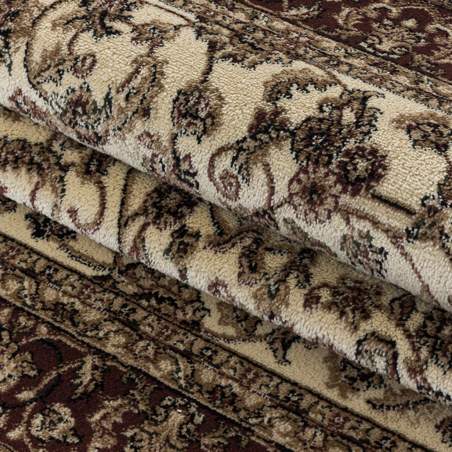 Wohnzimmer Kurzflor Teppich Design Orient Teppich Klassik Antike Ornamente Creme