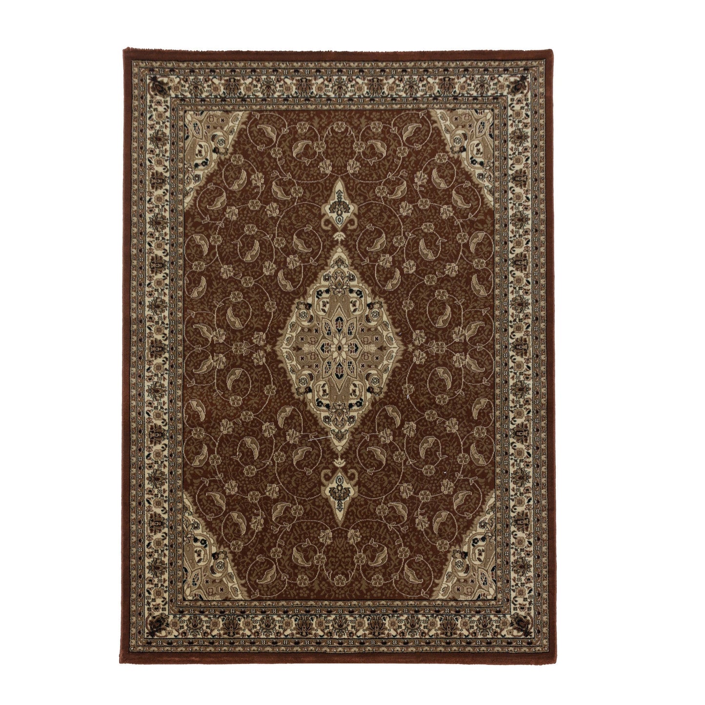 Wohnzimmer Kurzflor Teppich Design Orient Teppich Klassik Antike Bordüre Terra