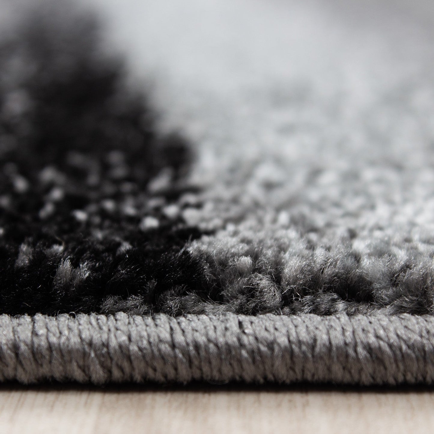 Teppich Modern Designer Wohnzimmer Abstrakt Wellen Muster Grau Schwarz