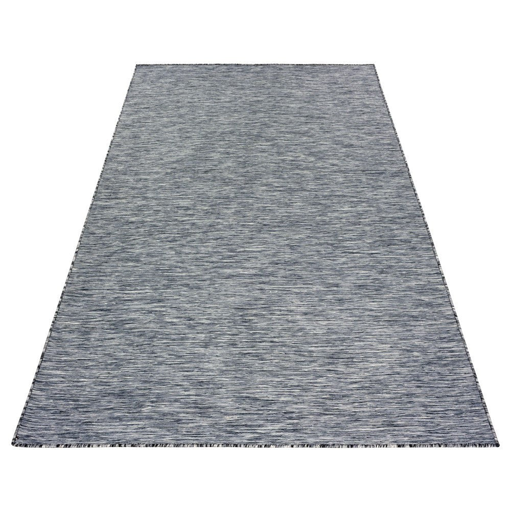 Teppich Sisal optik Flachgewebe Terrassen In- outdoor meliert Anthrazit Grau