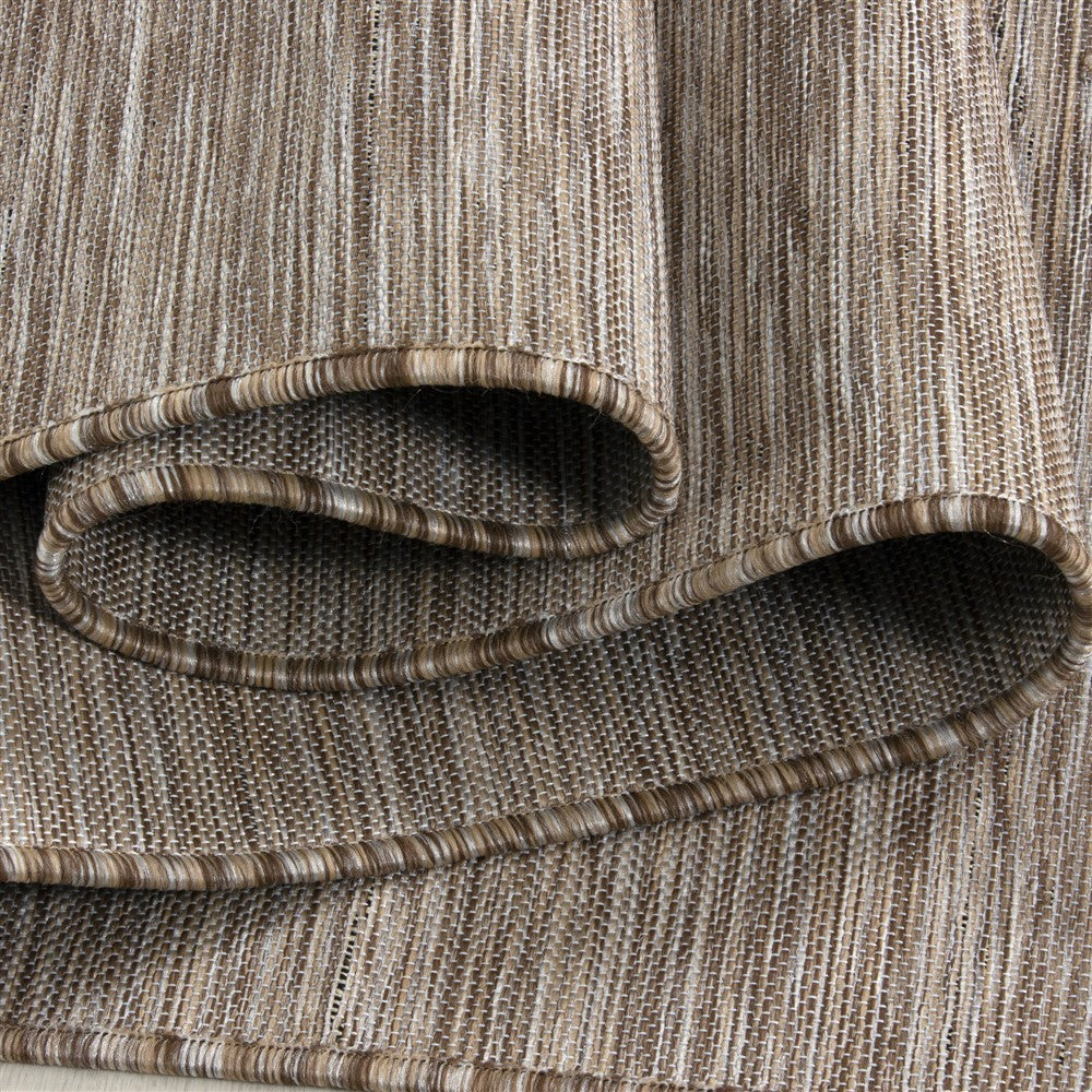 Teppich Sisal optik Flachgewebe Terrassen In- Outdoor Meliert Braun Beige Creme