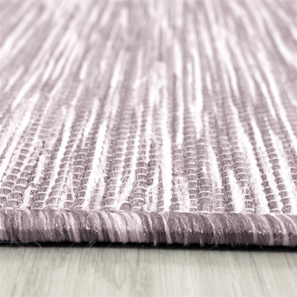 Teppich Sisal optik Flachgewebe Terrassen In- Outdoor Meliert Pink Creme