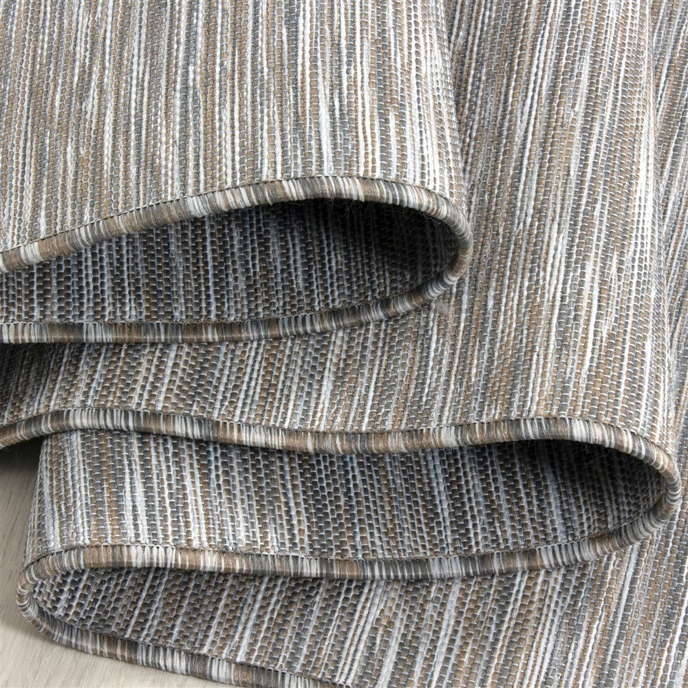 Teppich Sisal optik Flachgewebe Terrassen In- Outdoor Meliert Grau Beige Weiß
