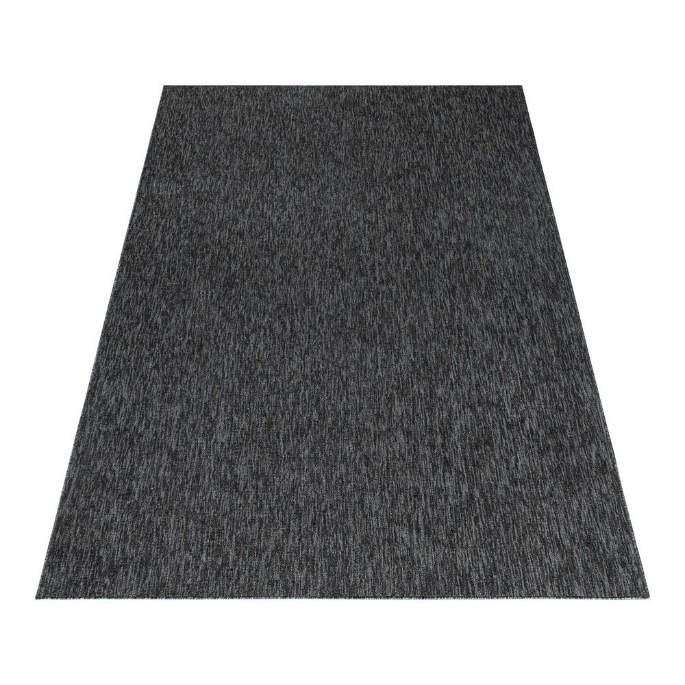 Teppich Kurzflor 4mm Florhöhe meliert glänzend Wohnzimmer Heimbüro Anthrazit