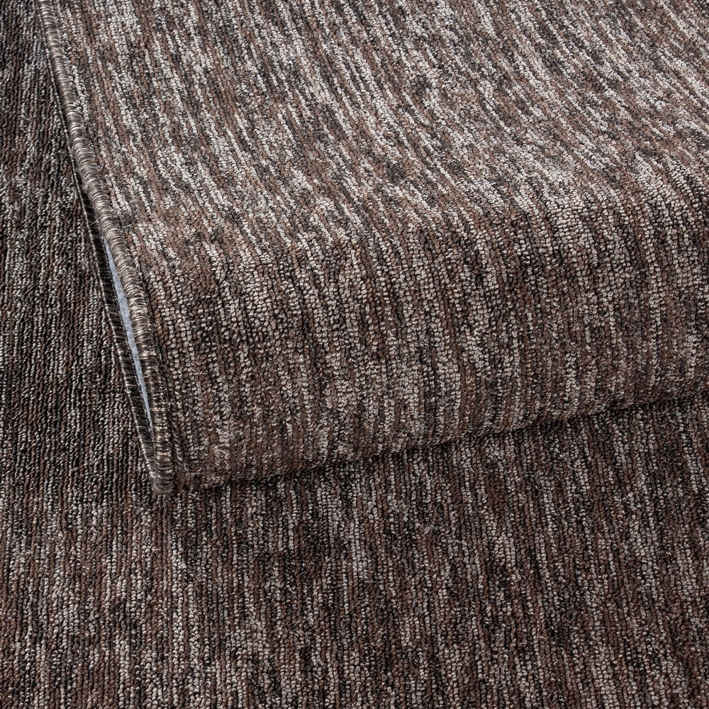 Teppich Kurzflor 4mm Florhöhe meliert glänzend Wohnzimmerteppich Heimbüro Braun