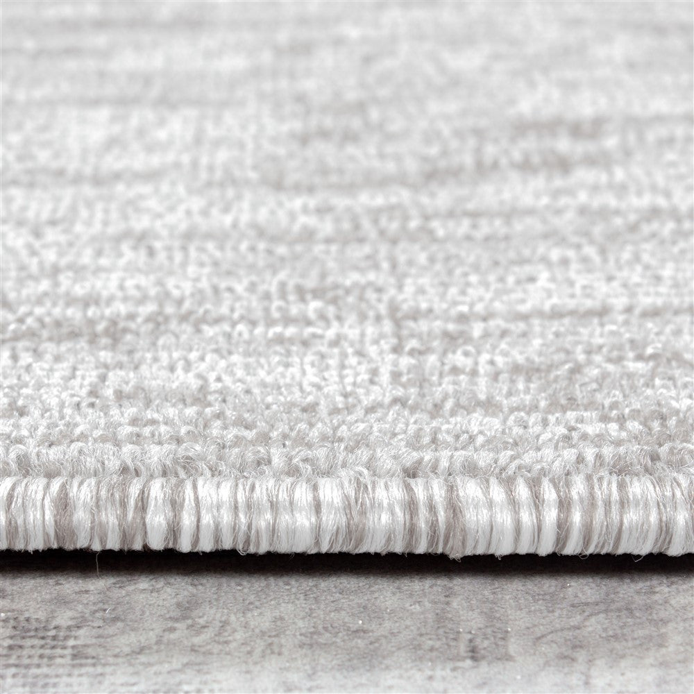 Teppich Kurzflor 4mm Florhöhe meliert glänzend Wohnzimmerteppich Heimbüro Creme