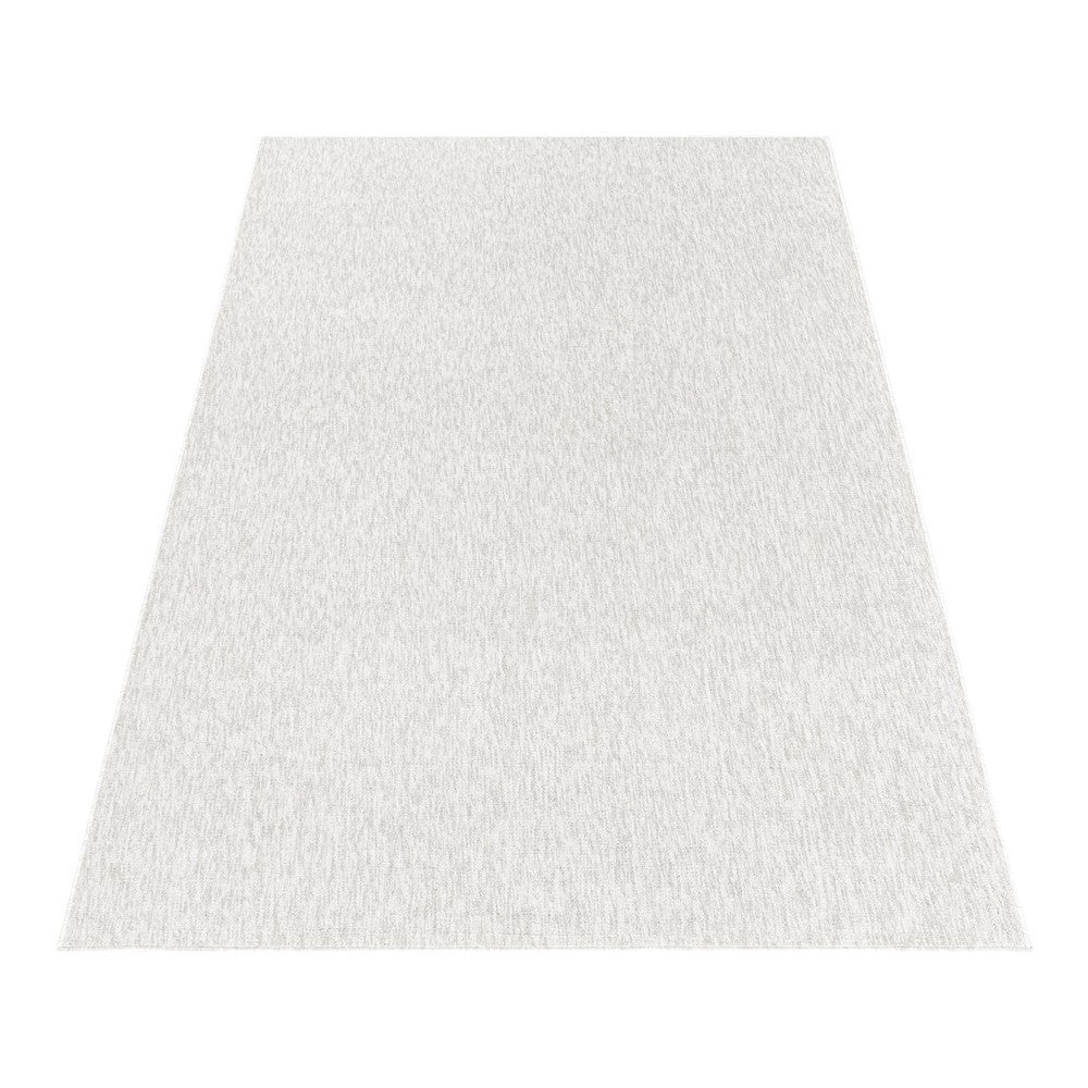 Teppich Kurzflor 4mm Florhöhe meliert glänzend Wohnzimmerteppich Heimbüro Creme