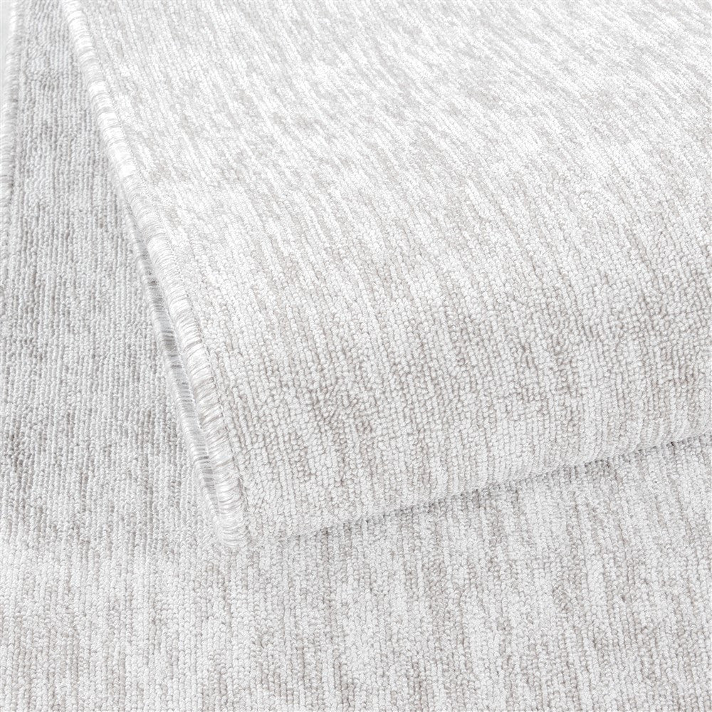 Teppich Kurzflor 4mm Florhöhe meliert glänzend Wohnzimmerteppich Heimbüro Creme