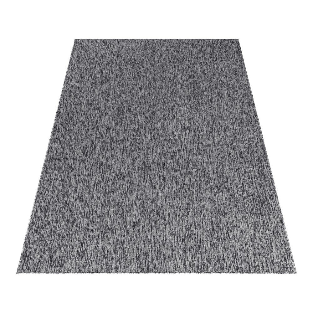 Teppich Kurzflor 4mm Florhöhe meliert glänzend Wohnzimmerteppich Heimbüro Grau