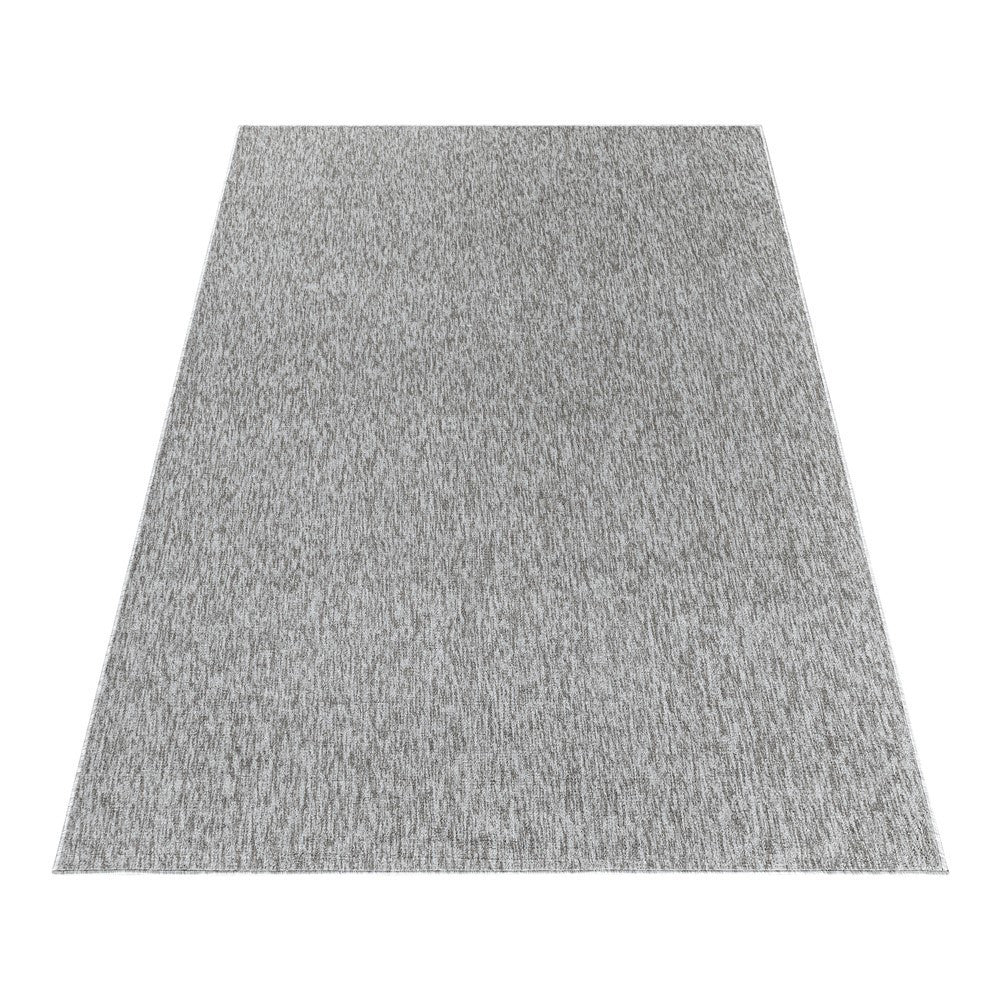 Teppich Kurzflor 4mm Florhöhe meliert glänzend Wohnzimmer Heimbüro Hellgrau