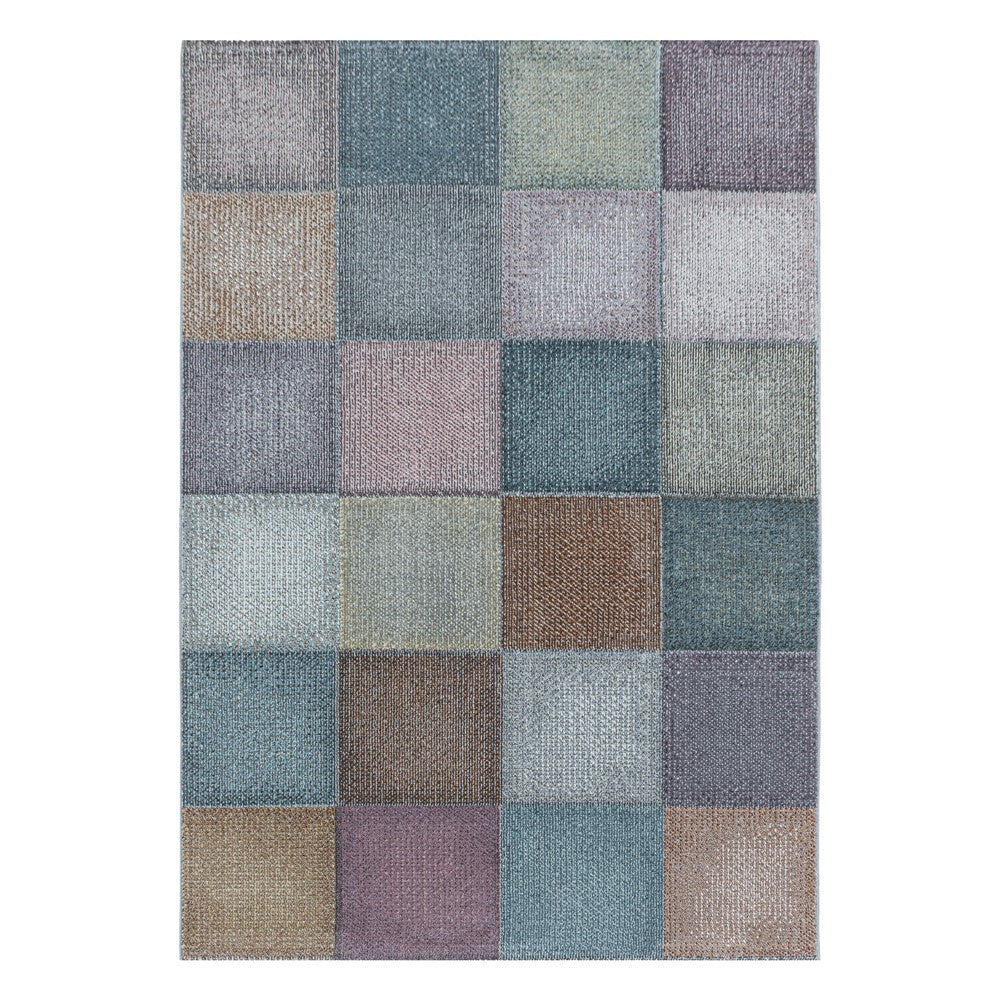 Kurzflor Teppich Modernes Quadrat Pixel Muster Teppich Weich Mehrfarbig