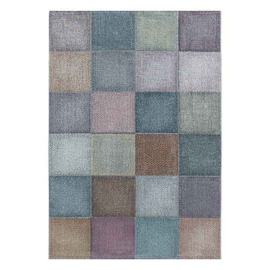 Kurzflor Teppich Modernes Quadrat Pixel Muster Teppich Weich Mehrfarbig