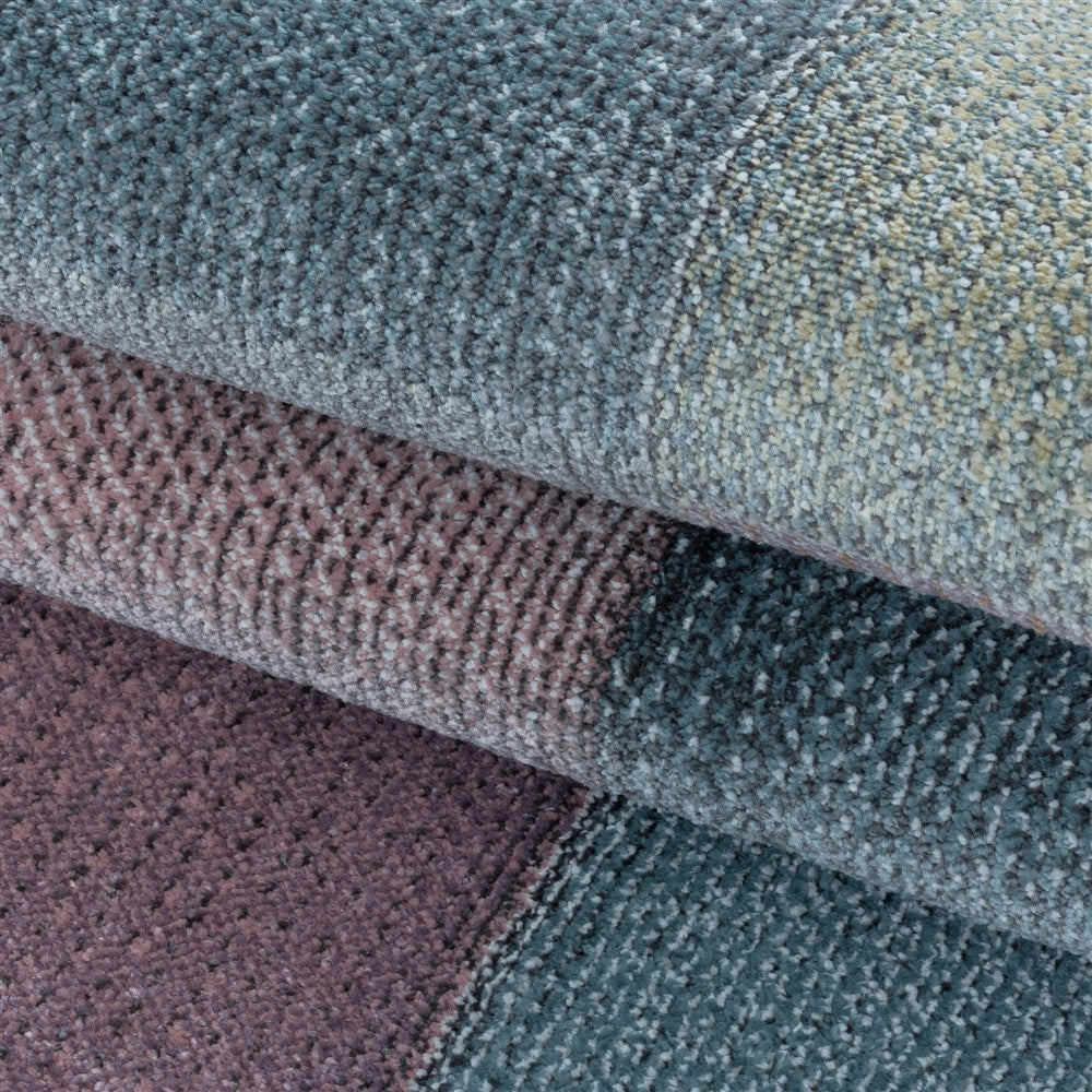 Kurzflor Teppich Modernes Quadrat Pixel Muster Teppich Weich Mehrfarbig