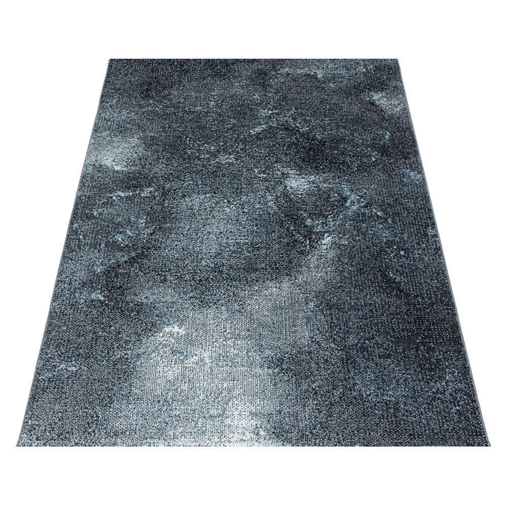 Wohnzimmerteppich Kurzflor Teppich Wolken Muster Marmoriert Weich Blau