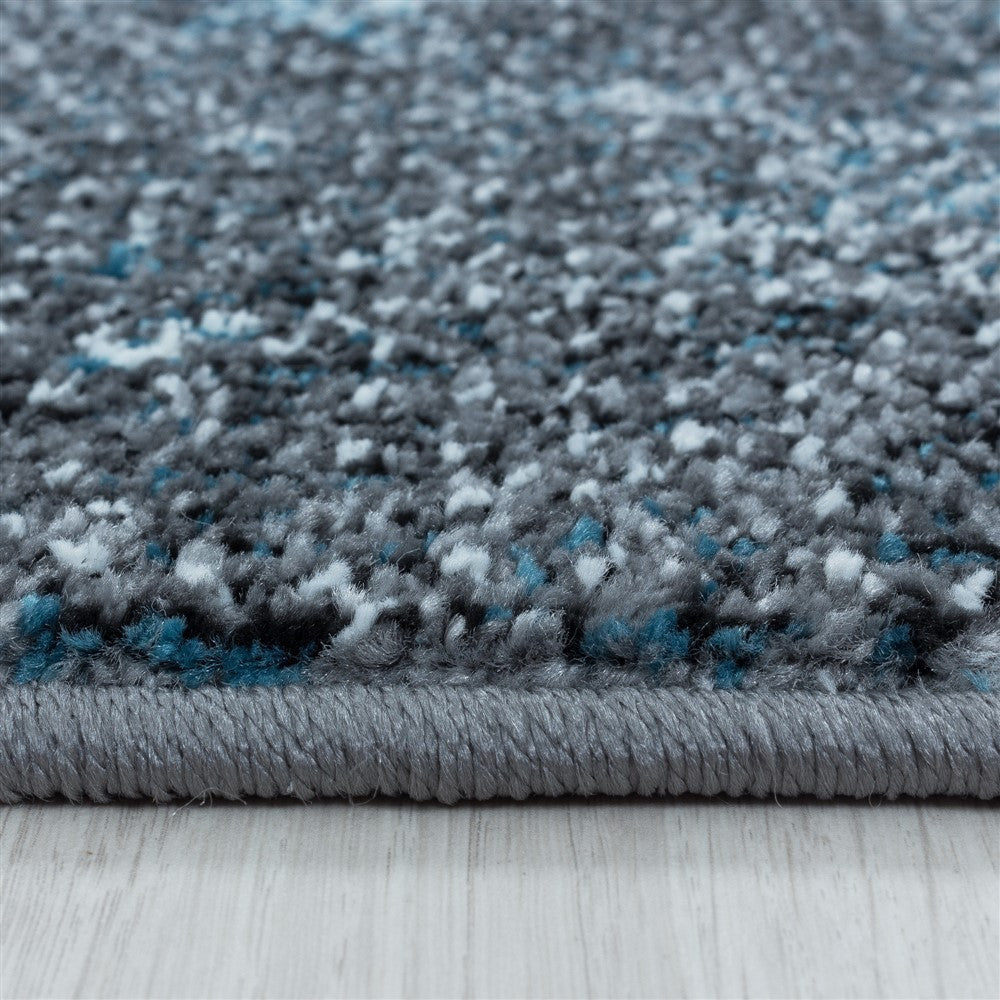 Wohnzimmerteppich Kurzflor Teppich Wolken Muster Marmoriert Weich Blau