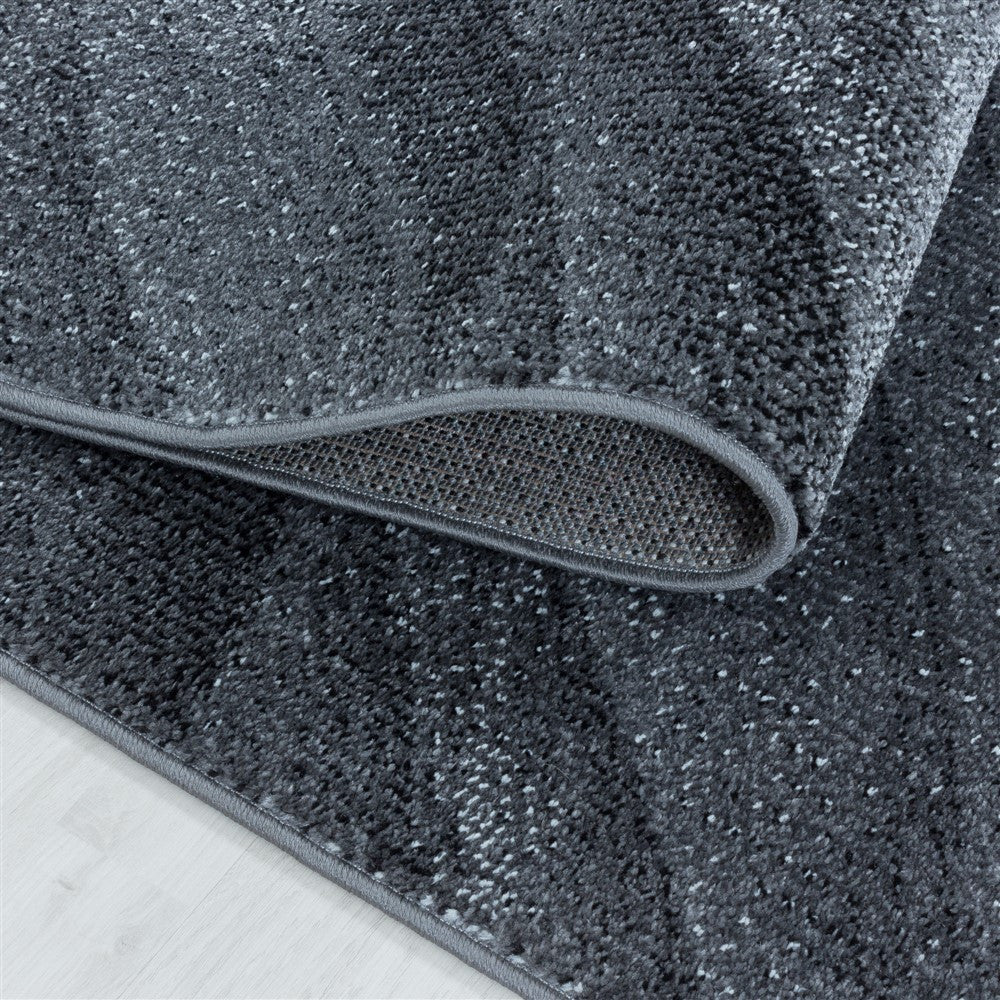 Wohnzimmerteppich Kurzflor Teppich Muster Modern Design Wellen Linien Weich Grau