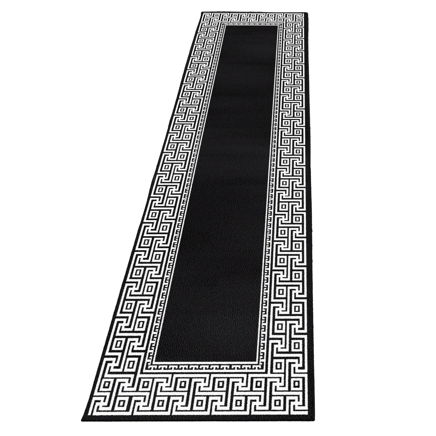 Teppich Modern Designer Geometrisch bordüre versace Optik Schwarz Weiß