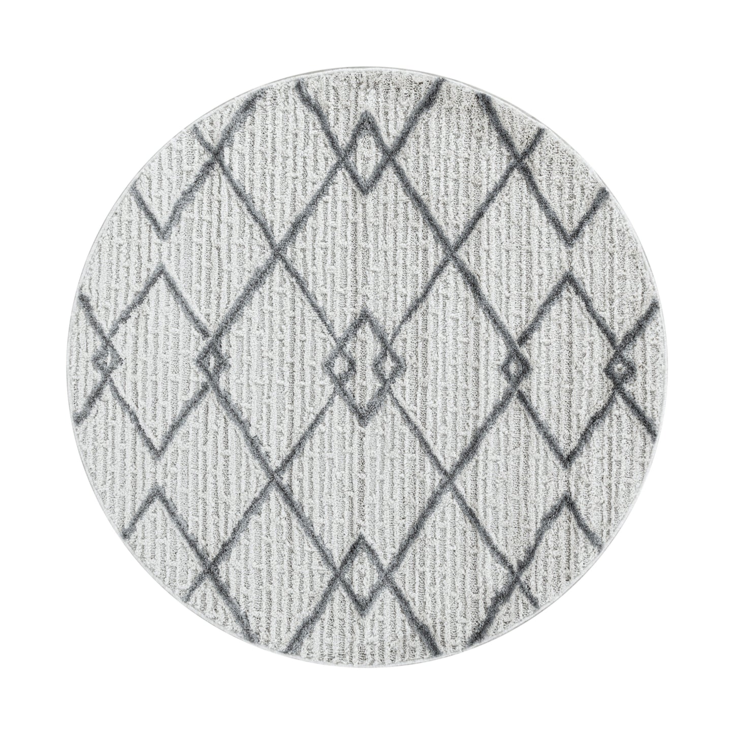 Kurzflor Design Teppich MIA Looped Flor Gitter Muster Abstrakt Creme