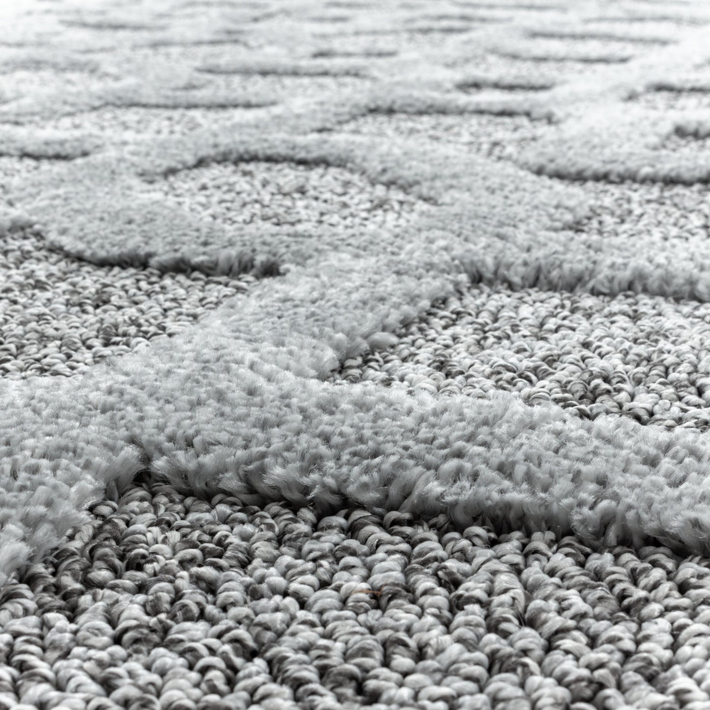 Kurzflor Design Teppich MIA Looped Flor 3-D Gitter Muster Abstrakt